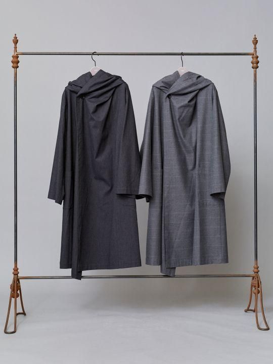 TROVE / KANGAS HOODED GOWN / GRAY CHECK photo