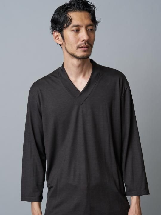 WAROBE / JUBAN 7SLEEVE KNIT / DARK BROWN photo