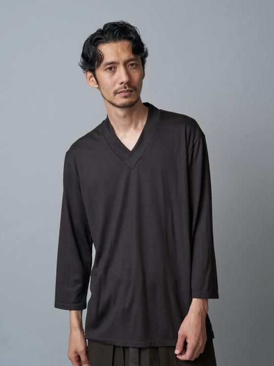 WAROBE / JUBAN 7SLEEVE KNIT / DARK BROWN photo