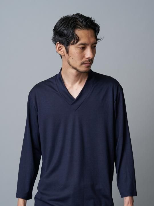 【 PRE-ORDER】WAROBE / JUBAN 7SLEEVE KNIT / DARK NAVY photo