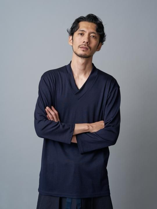 【 PRE-ORDER】WAROBE / JUBAN 7SLEEVE KNIT / DARK NAVY photo
