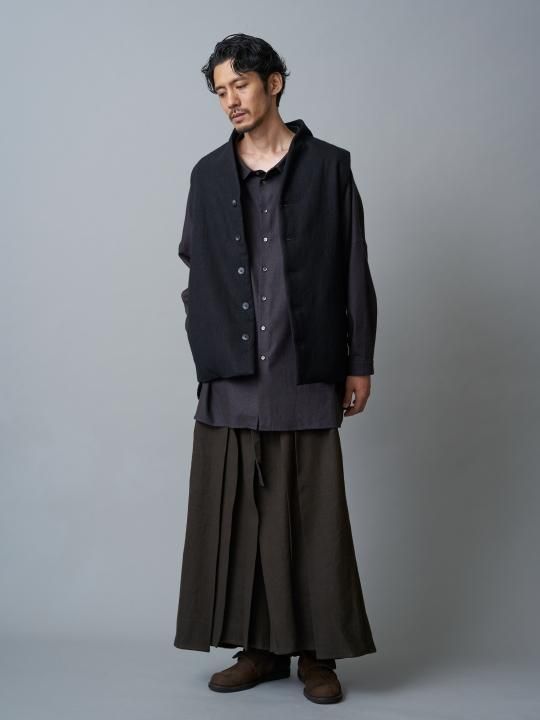WAROBE / WOOL HAKAMA / DARK BROWN photo