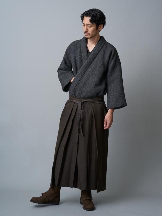 WAROBE / WOOL HAKAMA / DARK BROWN photo