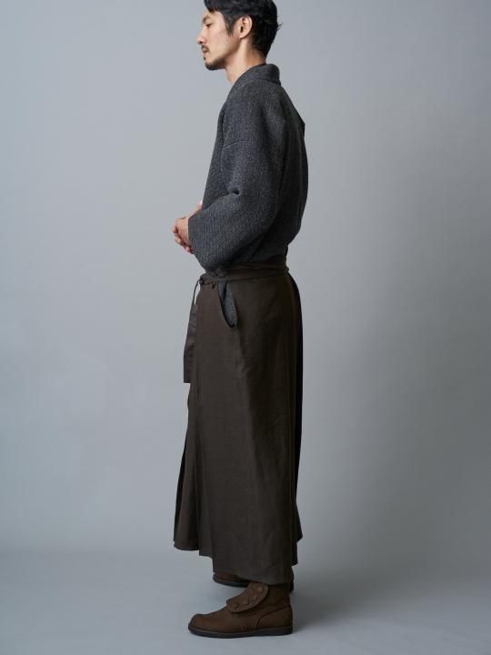 WAROBE / WOOL HAKAMA / DARK BROWN photo