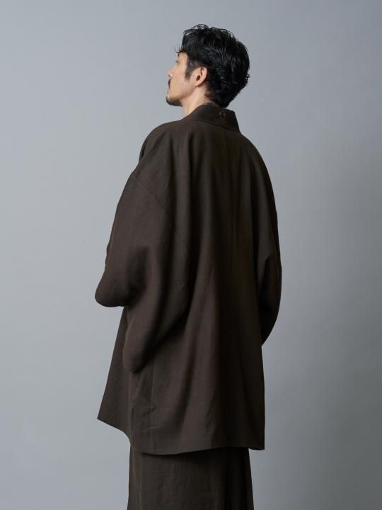 【 PRE-ORDER】WAROBE / WOOL HAORI / DARK BROWN photo