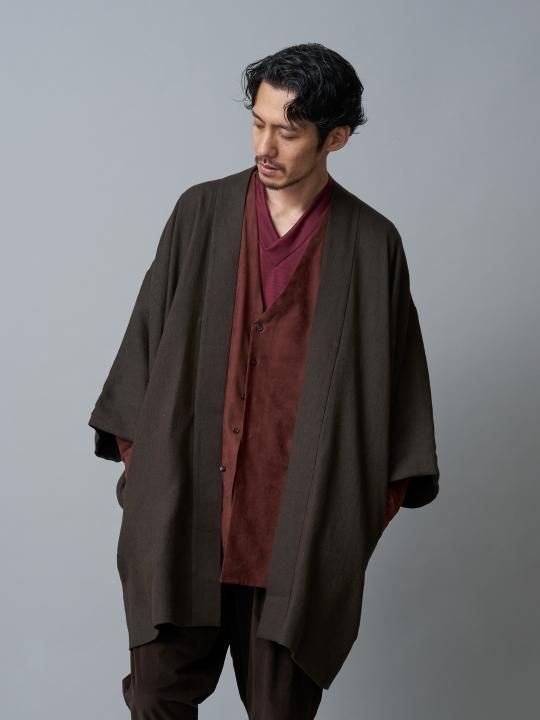 【 PRE-ORDER】WAROBE / WOOL HAORI / DARK BROWN photo