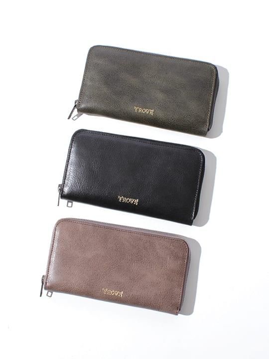 TROVE / SULKA LEATHER WALLET ( LONG ) / GRAY photo