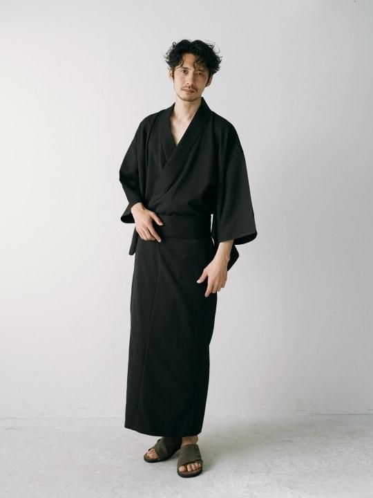 WAROBE / GABARDINE YUKATA / BLACK photo