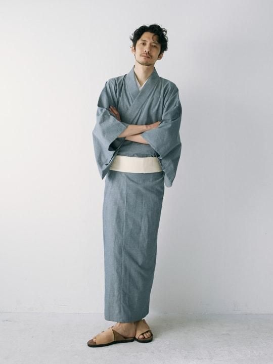 WAROBE / HERRINGBONE YUKATA / BLUE photo