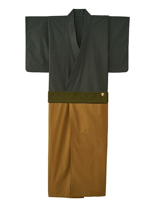 WAROBE / BI-COLOR YUKATA / GREEN x CAMEL photo