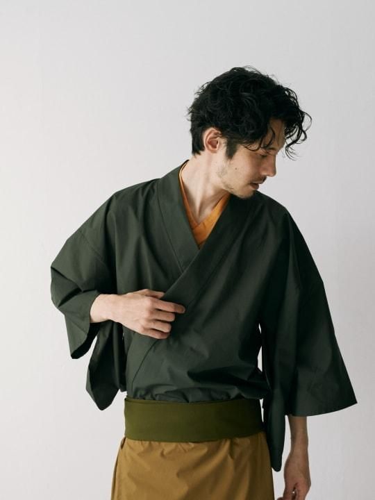 WAROBE / BI-COLOR YUKATA / GREEN x CAMEL photo