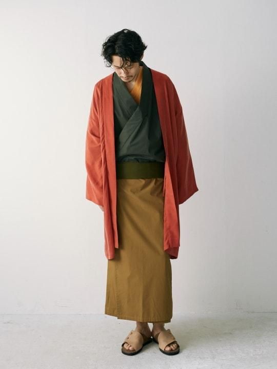 WAROBE / BI-COLOR YUKATA / GREEN x CAMEL photo