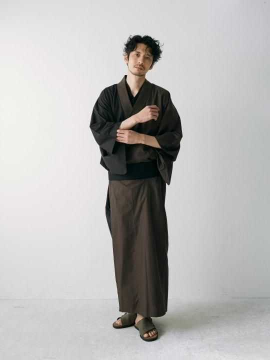 WAROBE / MULTI-COLOR YUKATA / BROWN x BLACK photo