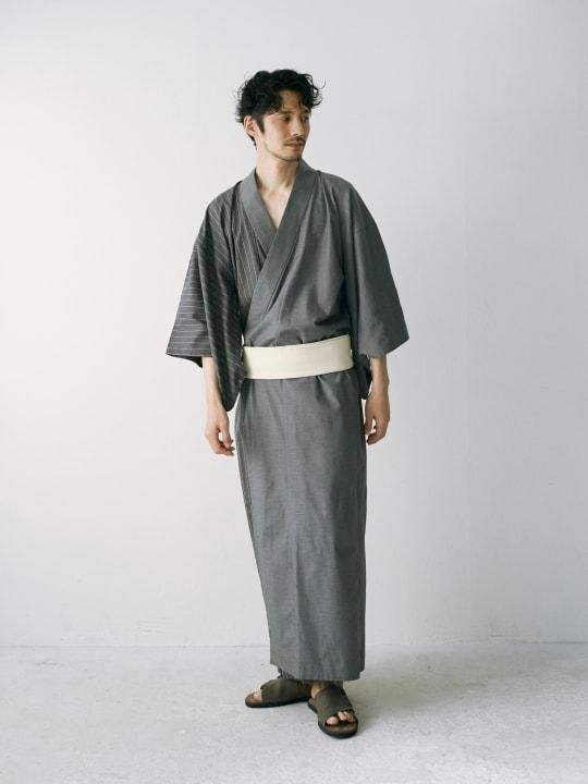 WAROBE / MULTI-COLOR YUKATA / GRAY x STRIPE photo
