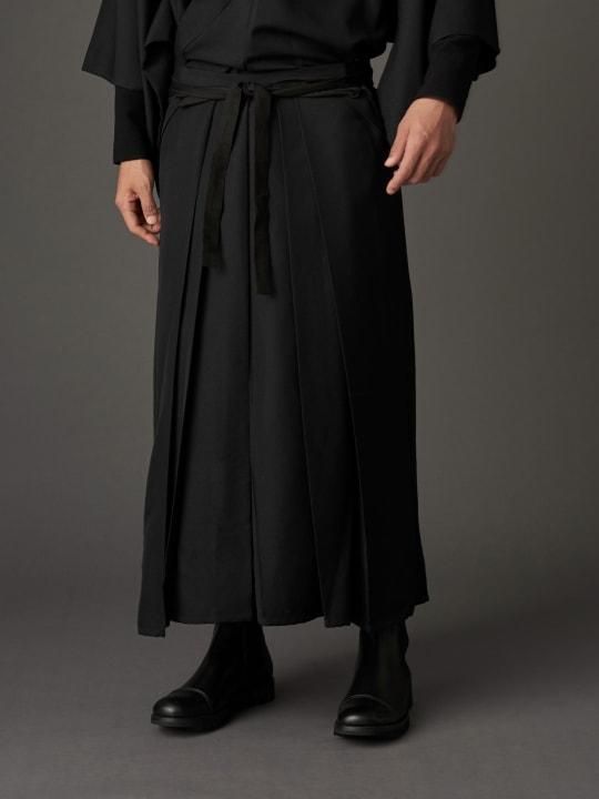 【PRE-ORDER】WAROBE / WOOL GABARDINE HAKAMA / BLACK photo