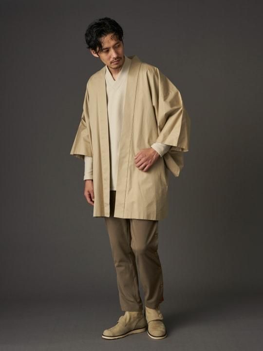 WAROBE / COTTON GABARDINE HAORI / BEIGE photo