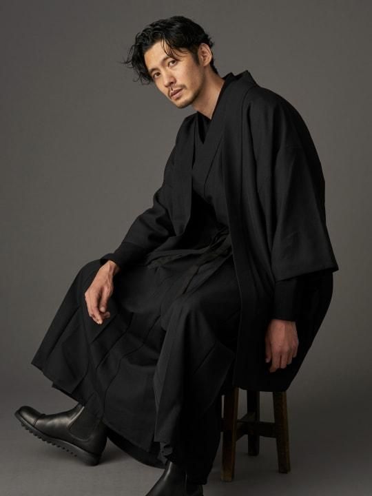 【PRE-ORDER】WAROBE / WOOL GABARDINE HAORI / BLACK photo