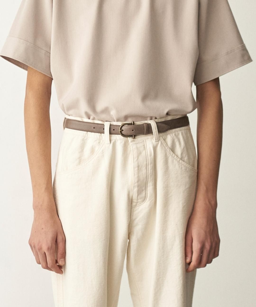 TROVE / SULKA LEATHER BELT / GRAY photo
