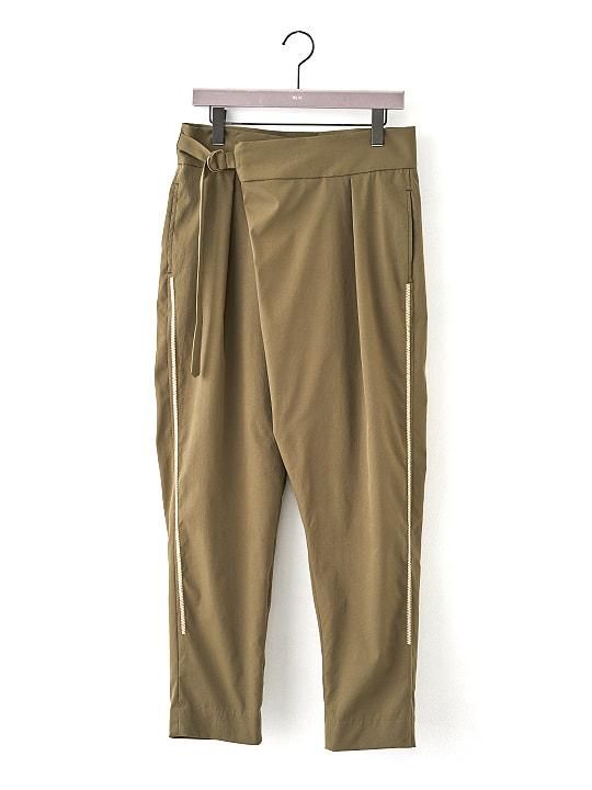 TROVE / EMBROIDERED WRAP PANTS / KHAKI photo