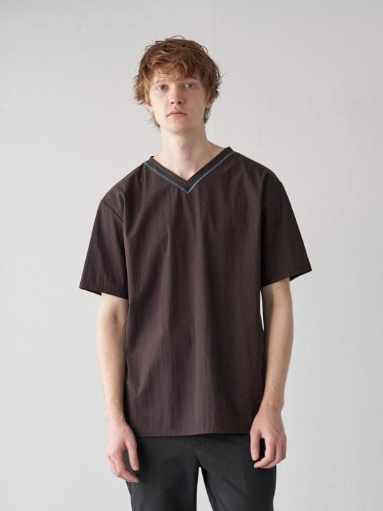 TROVE / EMBROIDERED V-NECK / DARK BROWN photo