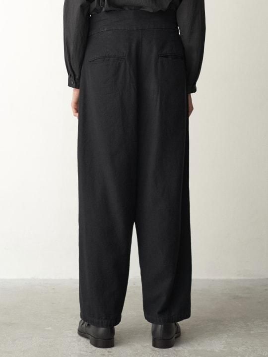 TROVE / DENIM WRAP PANTS / BLACK photo