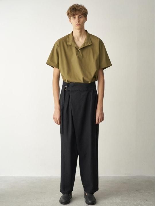 TROVE / DENIM WRAP PANTS / BLACK photo