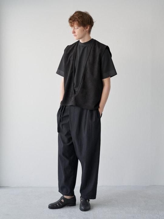 TROVE / DENIM WRAP PANTS / BLACK photo