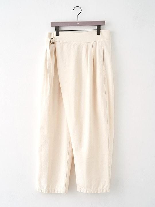 TROVE / DENIM WRAP PANTS / ECRU photo