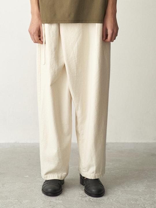 TROVE / DENIM WRAP PANTS / ECRU photo