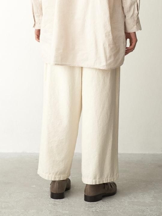 TROVE / DENIM WRAP PANTS / ECRU photo
