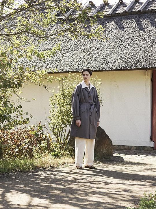 TROVE / DENIM WRAP PANTS / ECRU photo