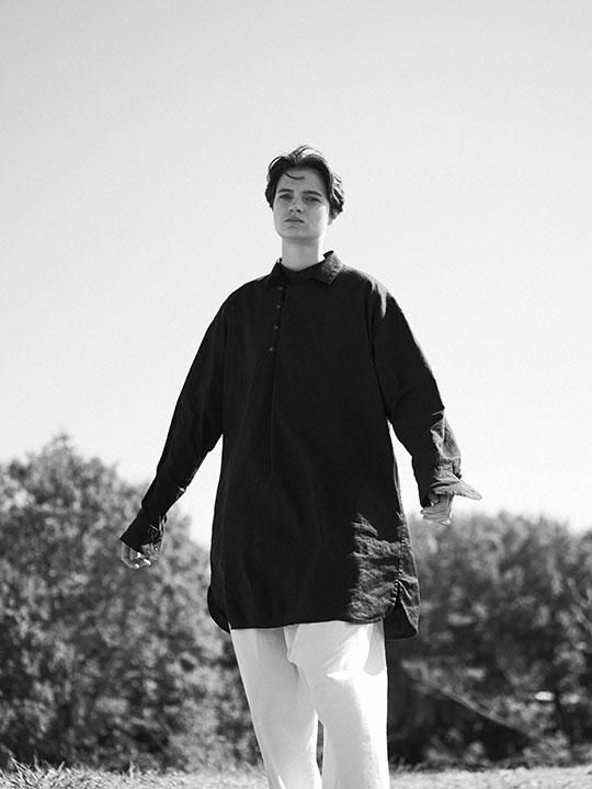 TROVE / DENIM WRAP PANTS / ECRU photo