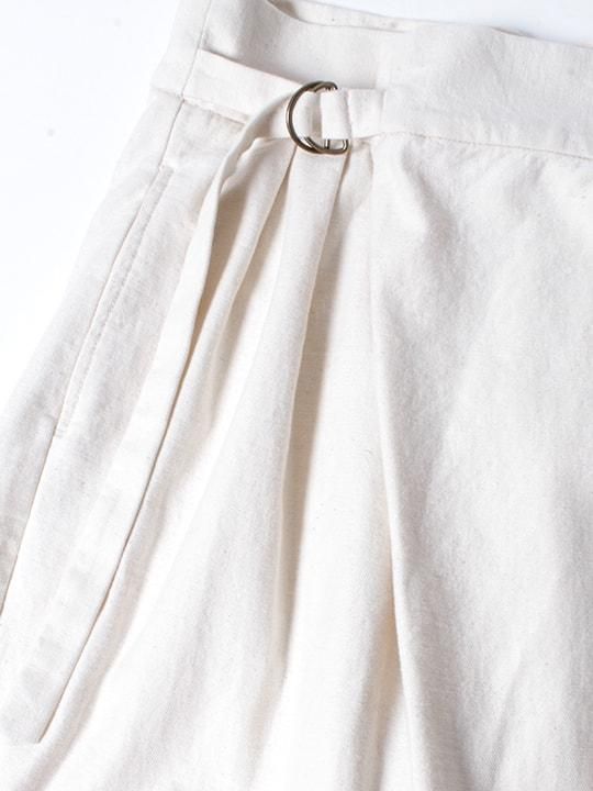 TROVE / DENIM WRAP PANTS / ECRU photo