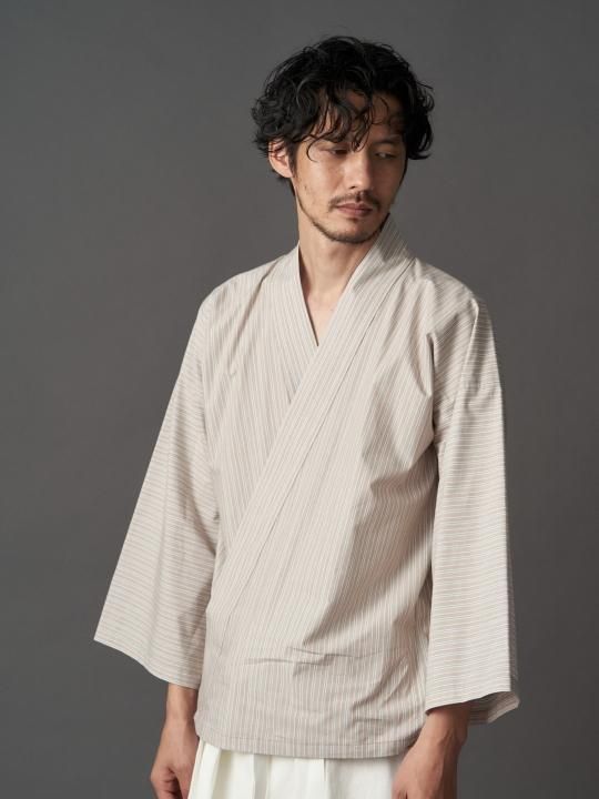 【PRE-ORDER】WAROBE / WA Y SHIRT / BROWN STRIPE photo