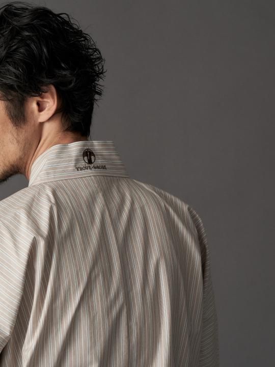 【PRE-ORDER】WAROBE / WA Y SHIRT / BROWN STRIPE photo