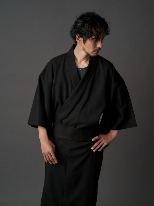 WAROBE / GABARDINE YUKATA / BLACK photo