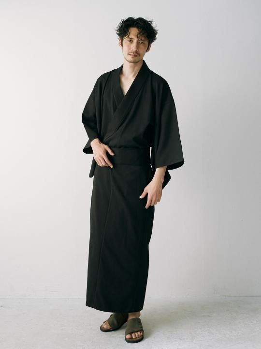 WAROBE / GABARDINE YUKATA / BLACK photo
