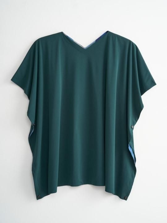 TROVE / VIITTA PONCHO ( REVERSIBLE ) / BLUE GREEN photo