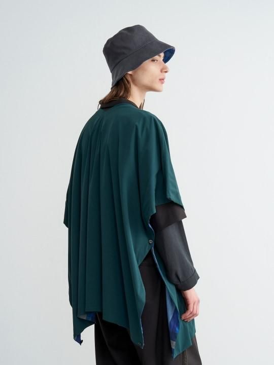TROVE / VIITTA PONCHO ( REVERSIBLE ) / BLUE GREEN photo