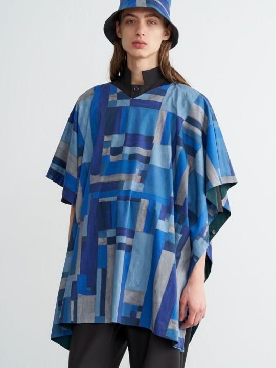 TROVE / VIITTA PONCHO ( REVERSIBLE ) / BLUE GREEN photo