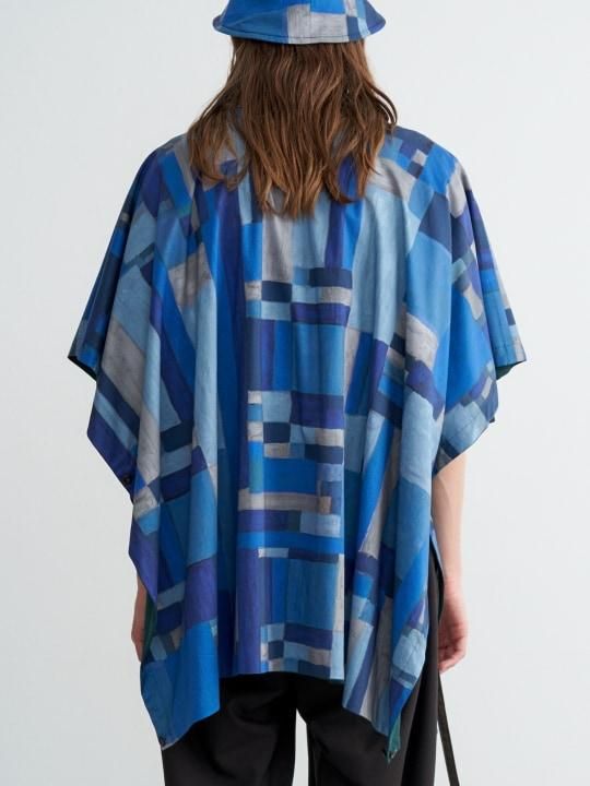 TROVE / VIITTA PONCHO ( REVERSIBLE ) / BLUE GREEN photo