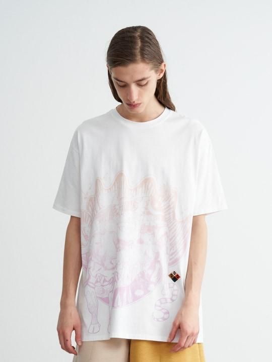 TREVO / PRINT TEE “BAFFALO” / WHITE photo