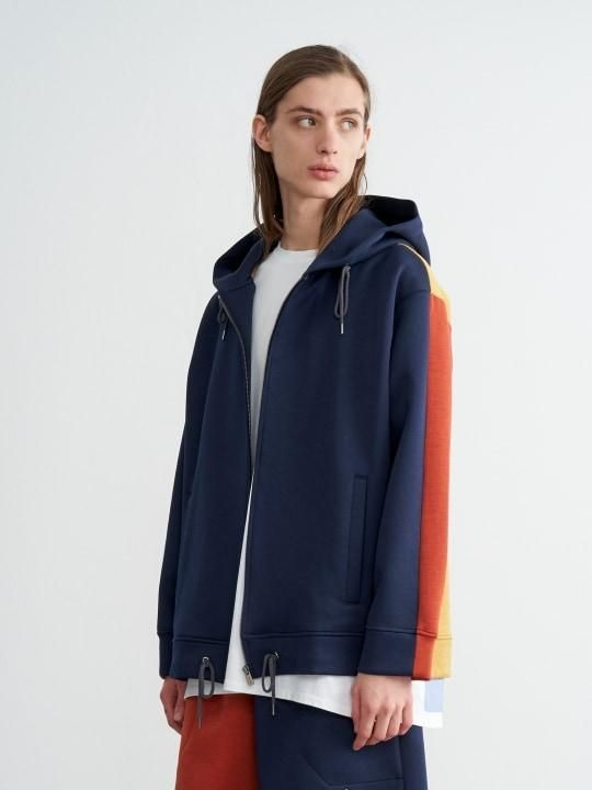 TREVO / ZIP UP PARKA / NAVY MULTI photo