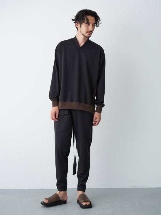 WAROBE / JUBAN WIDE SWEAT ( SPRING ) / BLACK photo