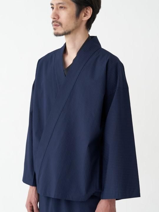 WAROBE / WA Y SHIRT Z ( SEER SUCKER ) / NAVY photo