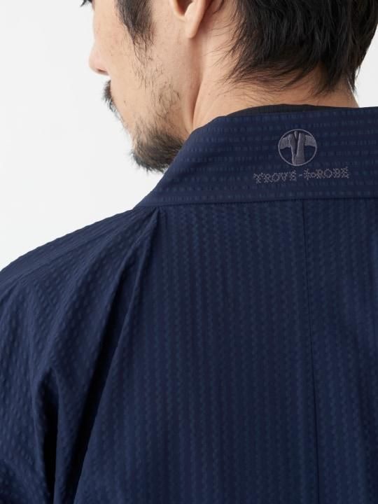 WAROBE / WA Y SHIRT Z ( SEER SUCKER ) / NAVY photo