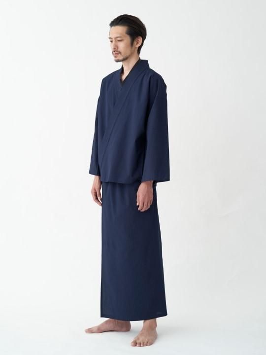 WAROBE / WA Y SHIRT Z ( SEER SUCKER ) / NAVY photo