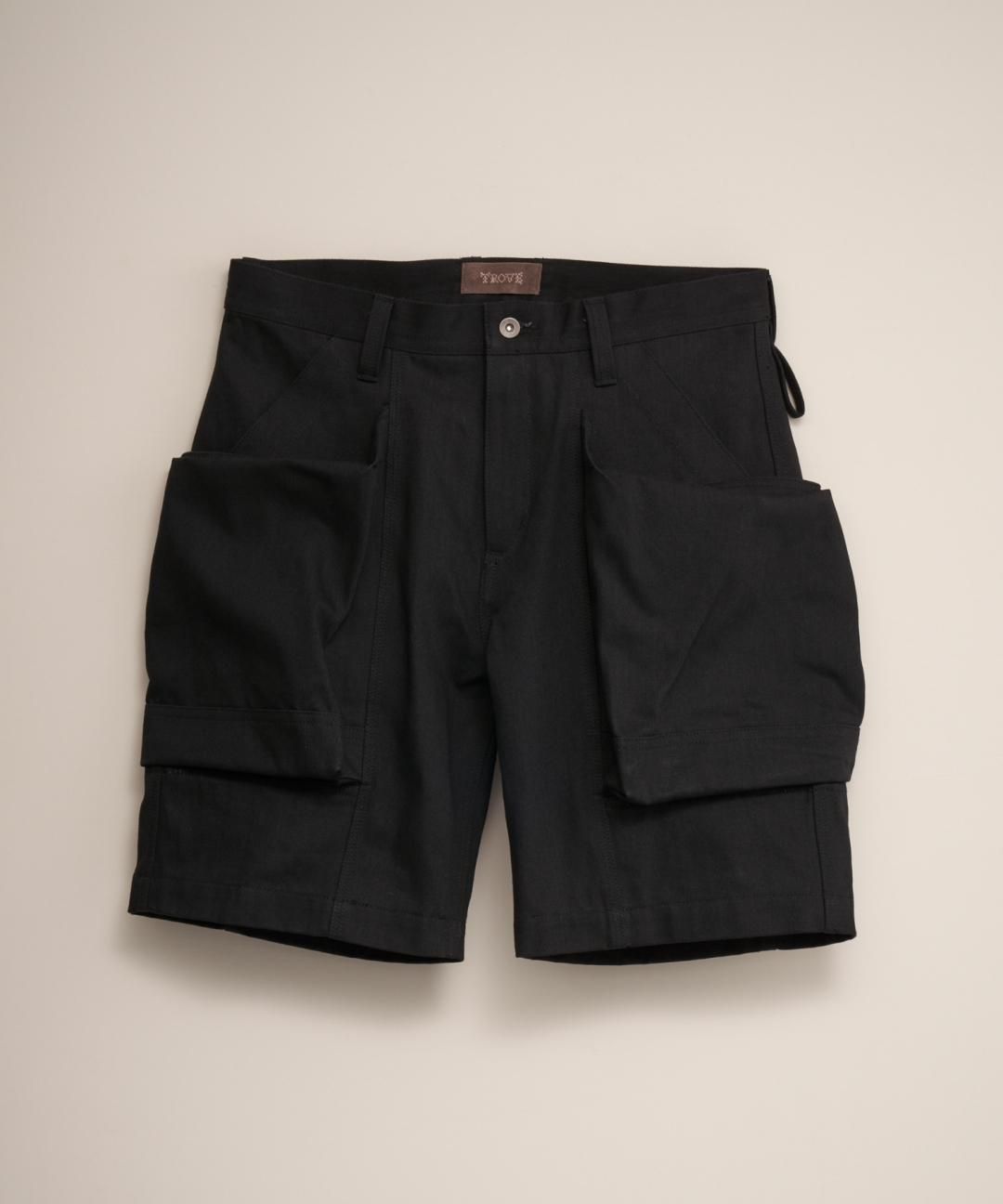 TROVE x 岡部文彦 / BIG POCKET SHORTS ( BASIC SILHOUETTE DENIM ) / BLACK photo