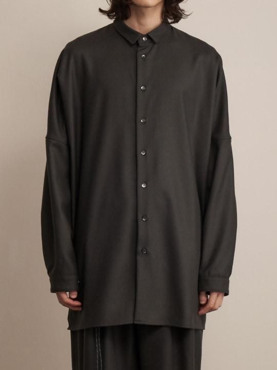 TROVE / UNI WIDE SHIRT ( AW NECK ) / DARK BROWN photo