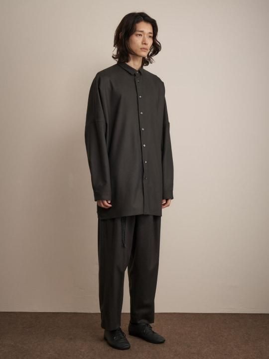 TROVE / UNI WIDE SHIRT ( AW NECK ) / DARK BROWN photo